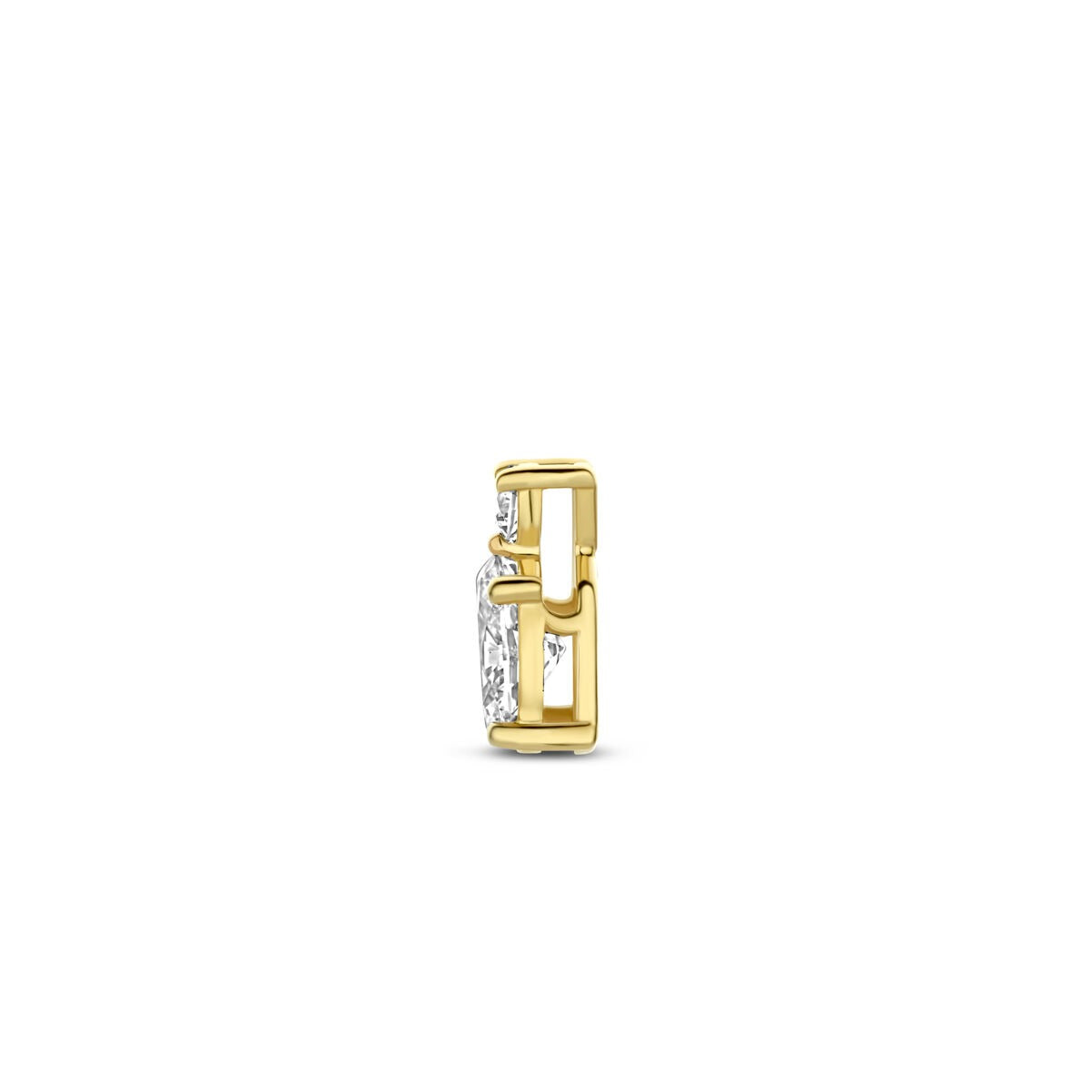 14k Geelgouden hanger met lab grown diamant