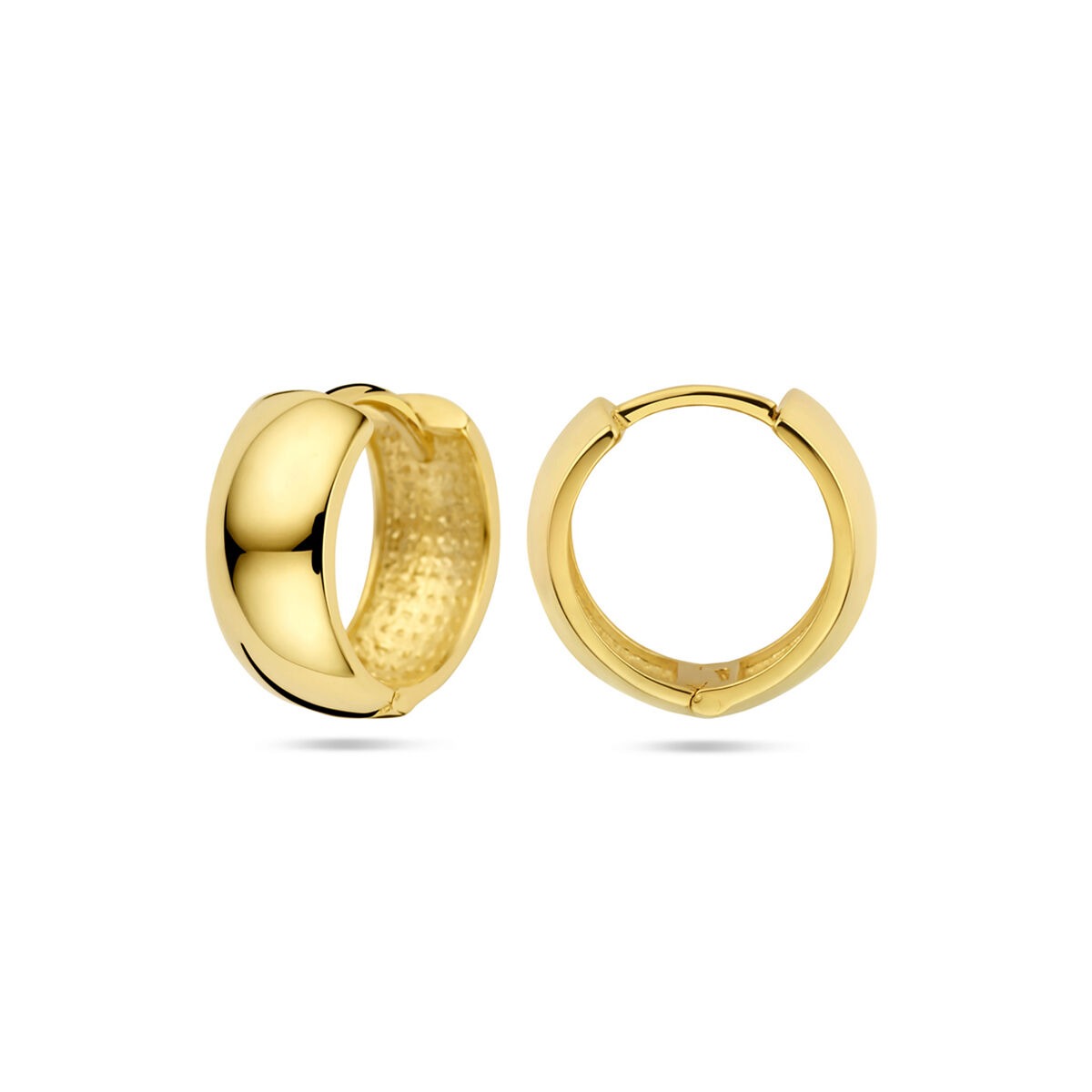 9k Geelkleurige klapoorringen 13 x 5.5 mm