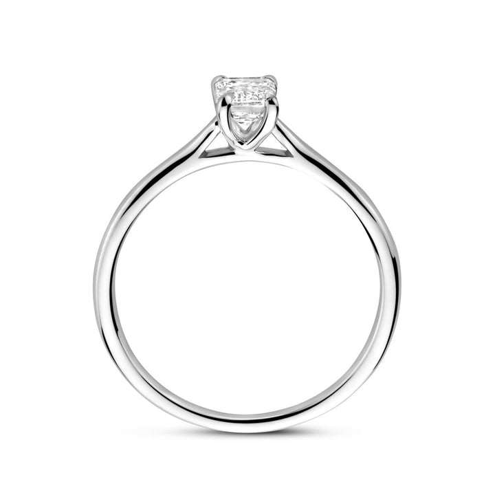 14k witgouden damesring met 0.50ct lab grown diamant – 5.5mm breed