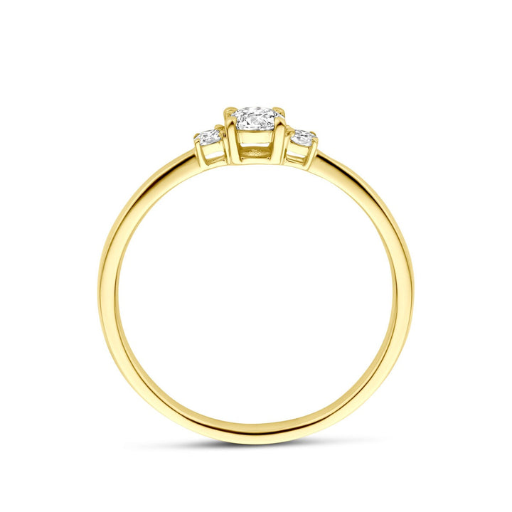 14k Geelgouden ring met 0.25ct lab grown diamant