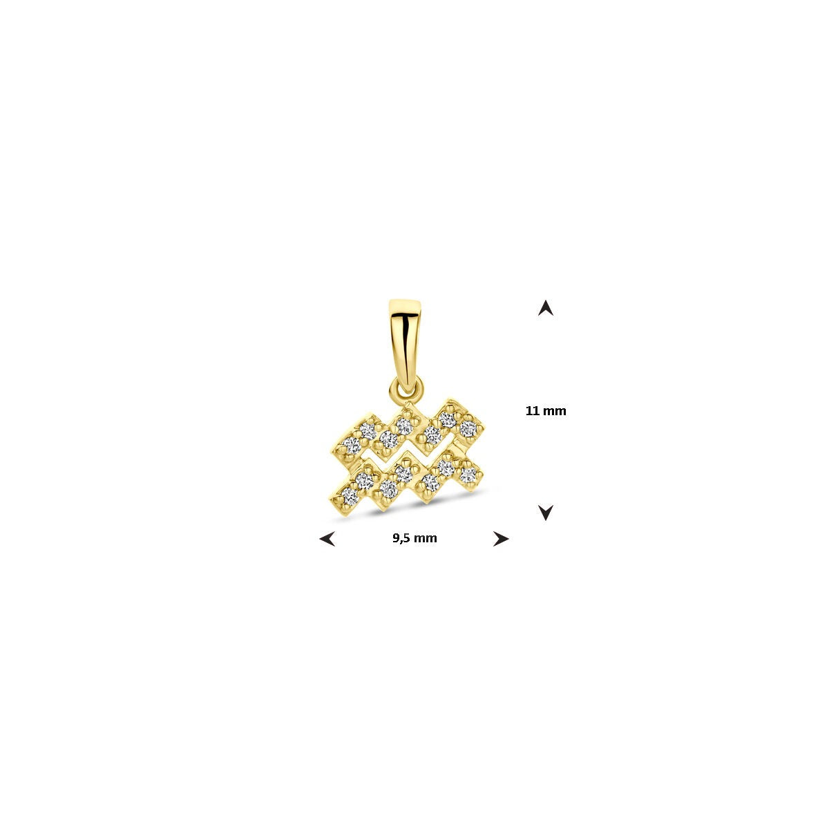 14k geelgouden sterrenbeeld hanger met diamant