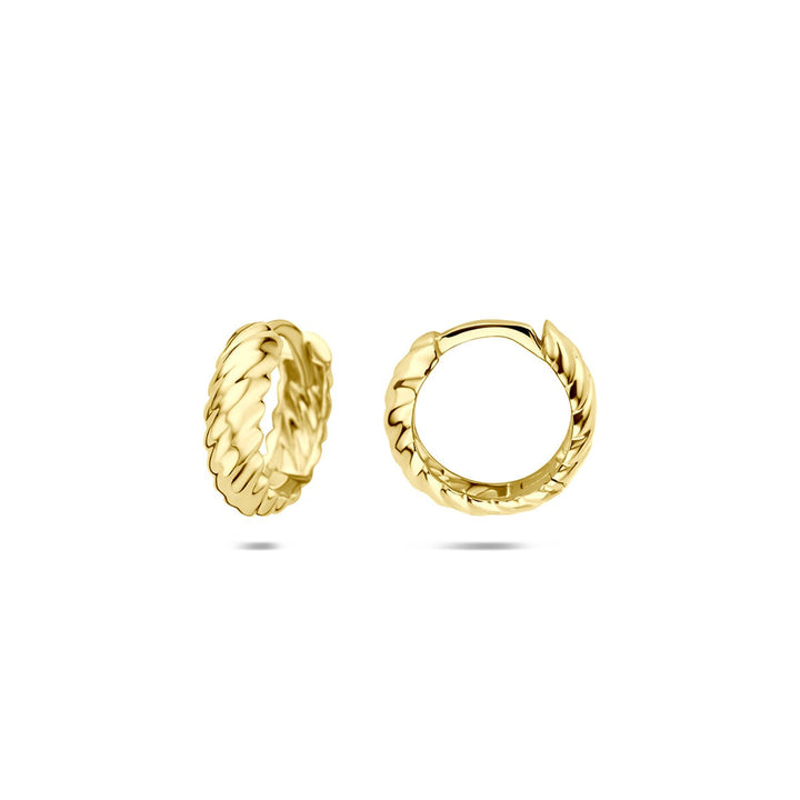14k Geelgouden gedraaide klapoorringen
