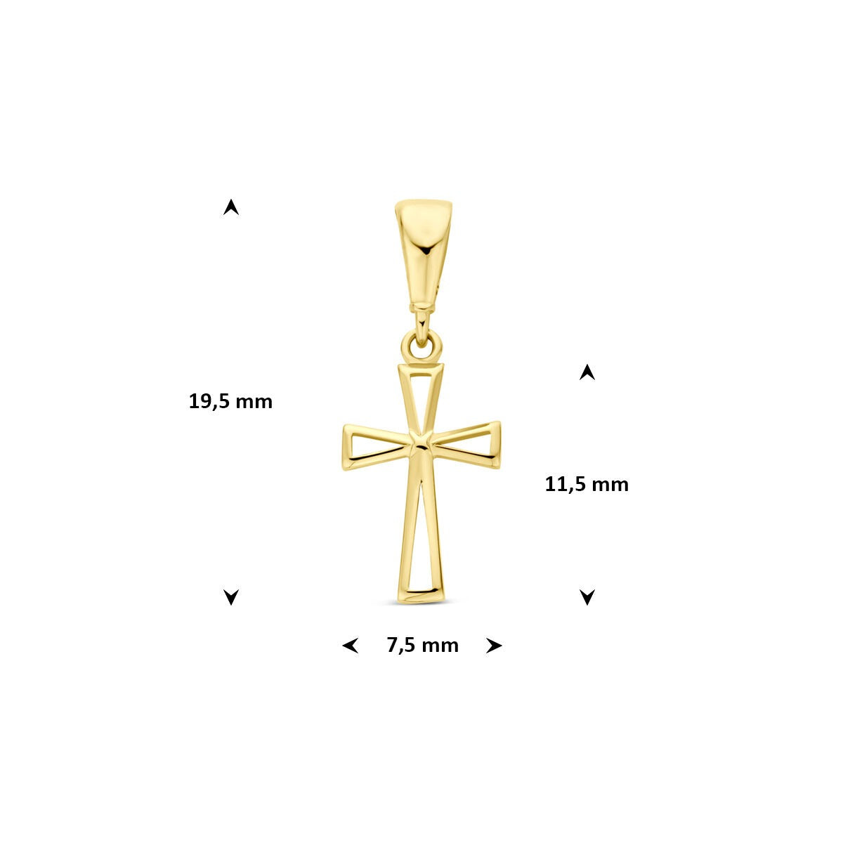 14k geelgouden kruis hanger
