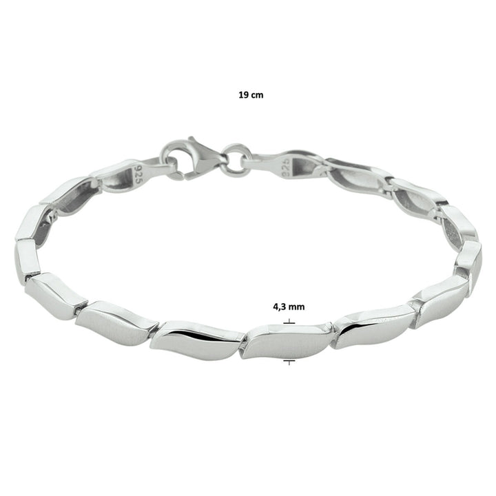 Zilveren armband met poli/matte afwerking – gerhodineerd 925