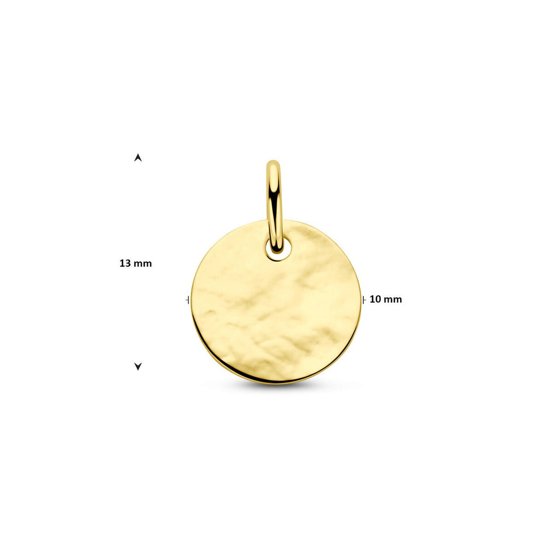9k Gele Graveerhanger Rond