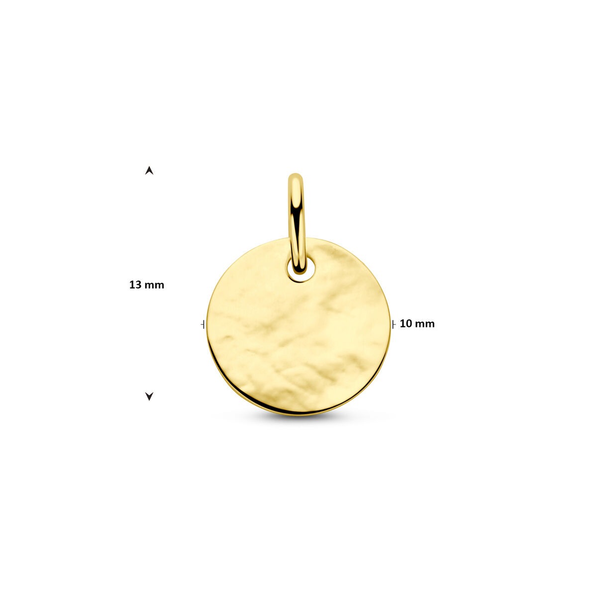 9k Gele Graveerhanger Rond