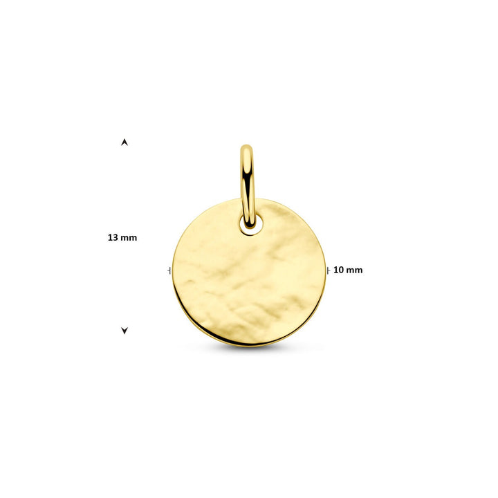 9k Gele Graveerhanger Rond