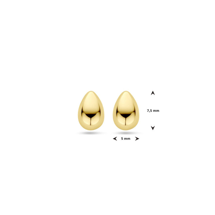 9k Geelgouden Oorknoppen Druppel 7.5 x 5 mm