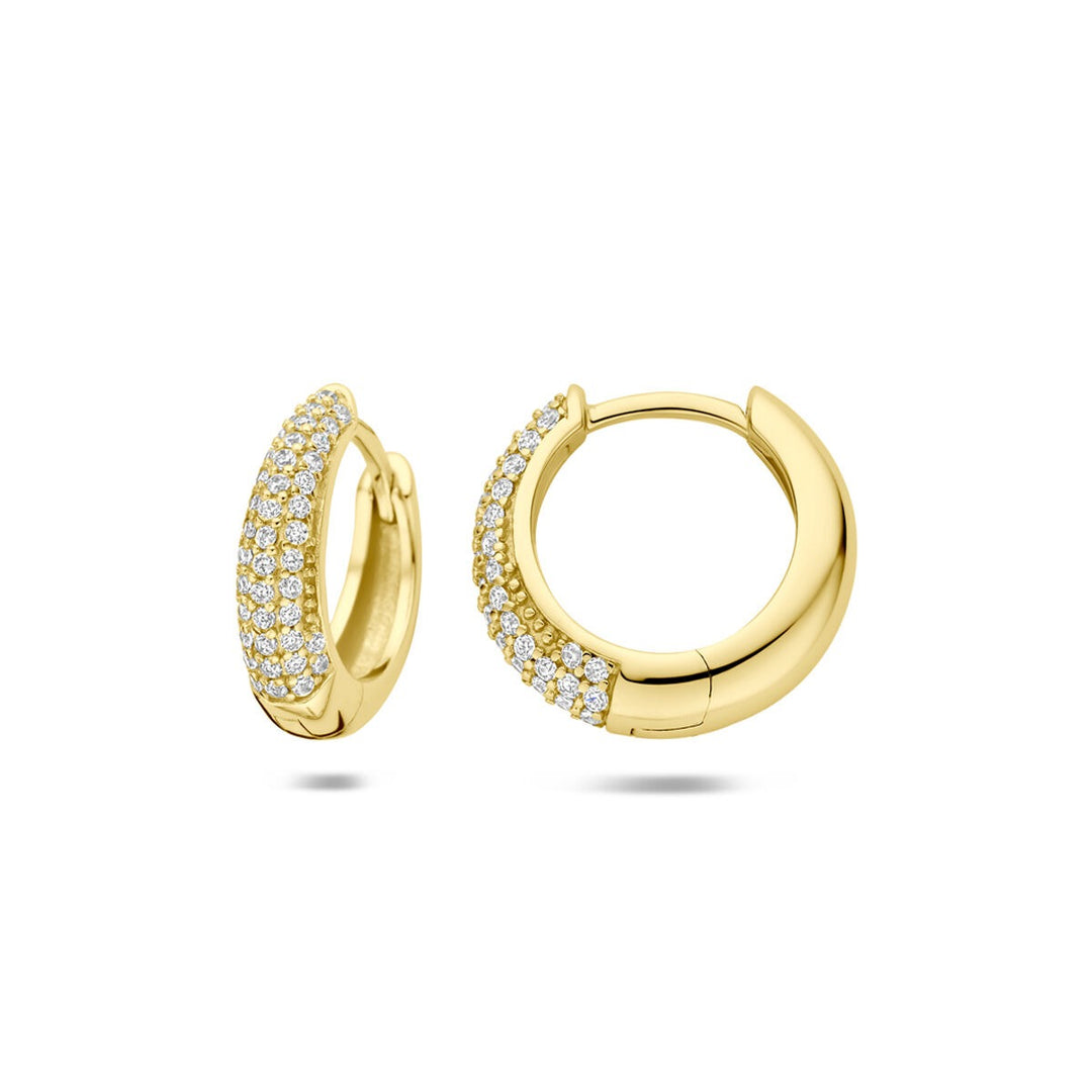 Verguld 925 zilveren oorringen met zirkonia