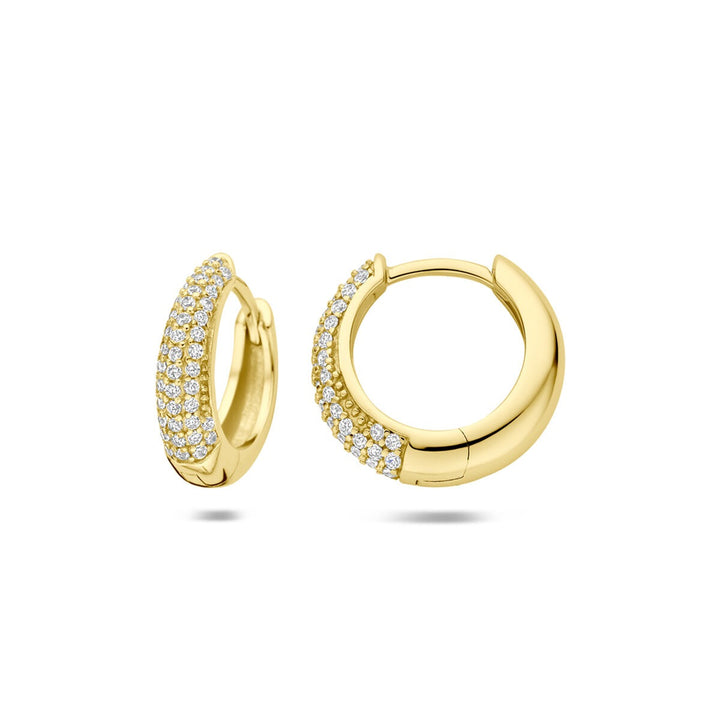 Verguld 925 zilveren oorringen met zirkonia