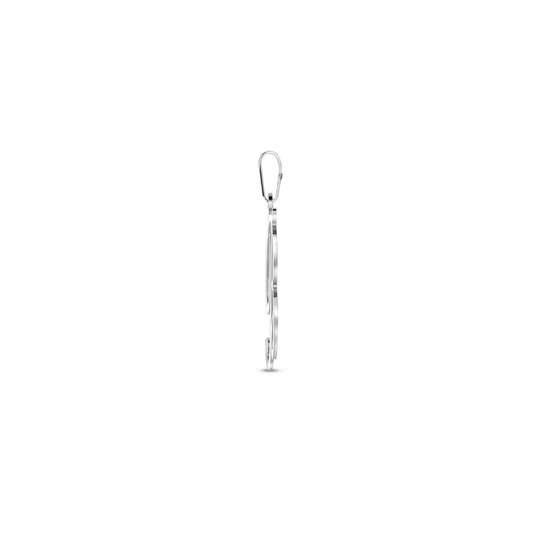 Gerhodineerd zilveren hanger in lettervorm