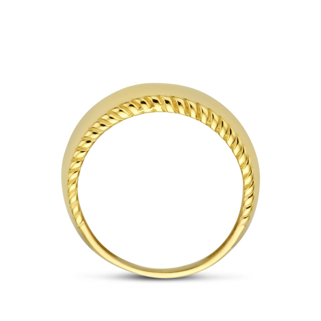 14k Geelgouden dames balloon ring – 13,5 mm breed