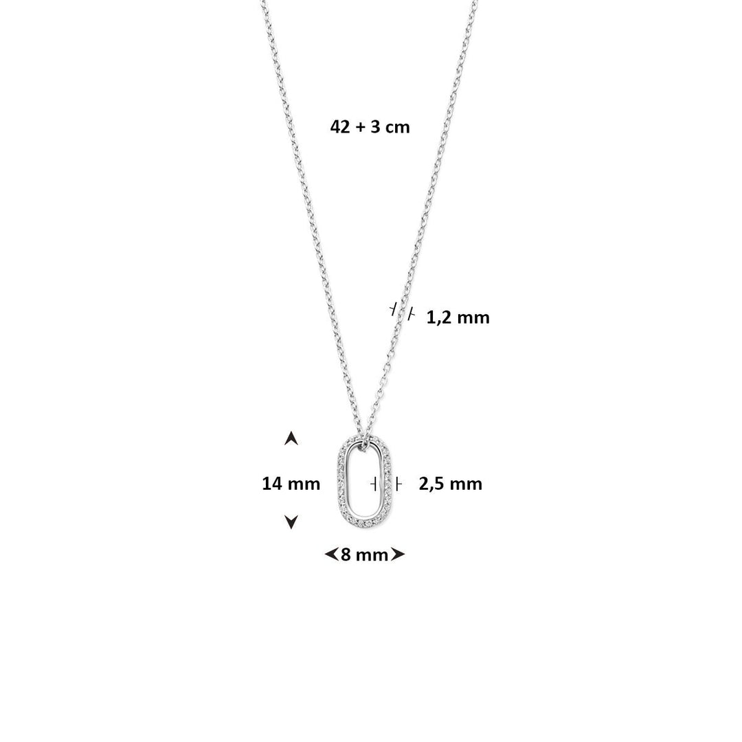 Gerhodineerd Zilveren Collier met Zirkonia – Entourage