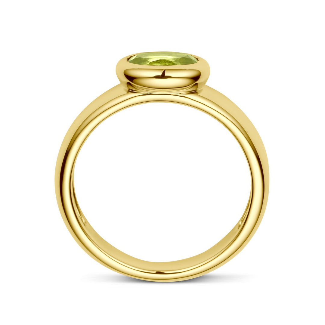 14k Geelgouden Ring met Peridot – Ovale Zetting 7.5x9mm