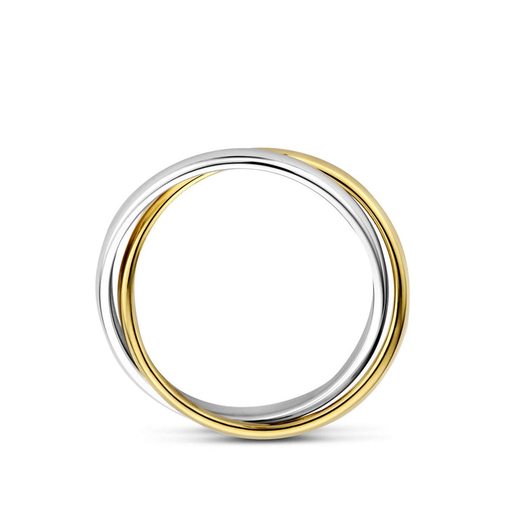 14k bicolor damesring – geel- en witgoud, 2.5 mm breed