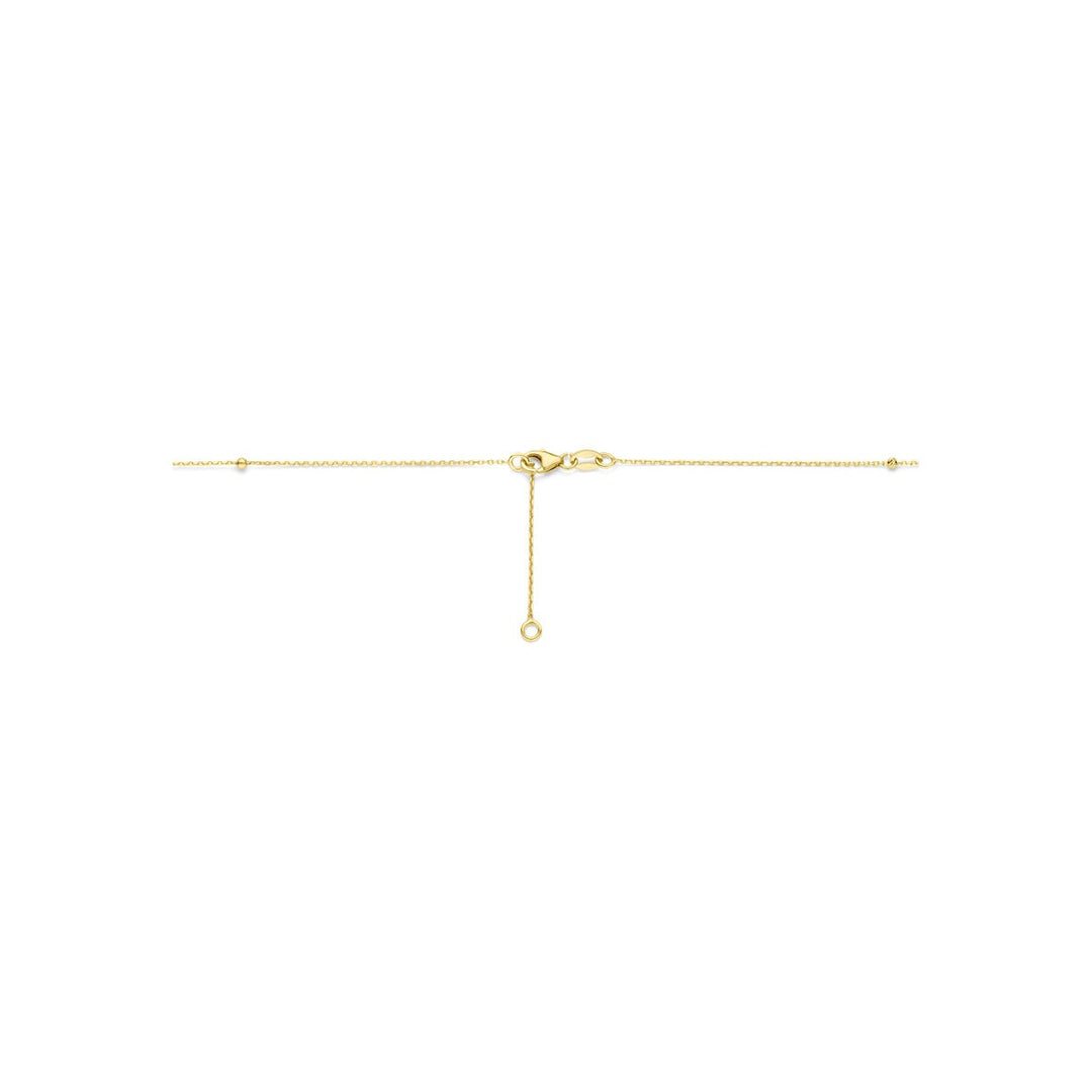 14k Geelgouden collier met bolletjes en staafjes