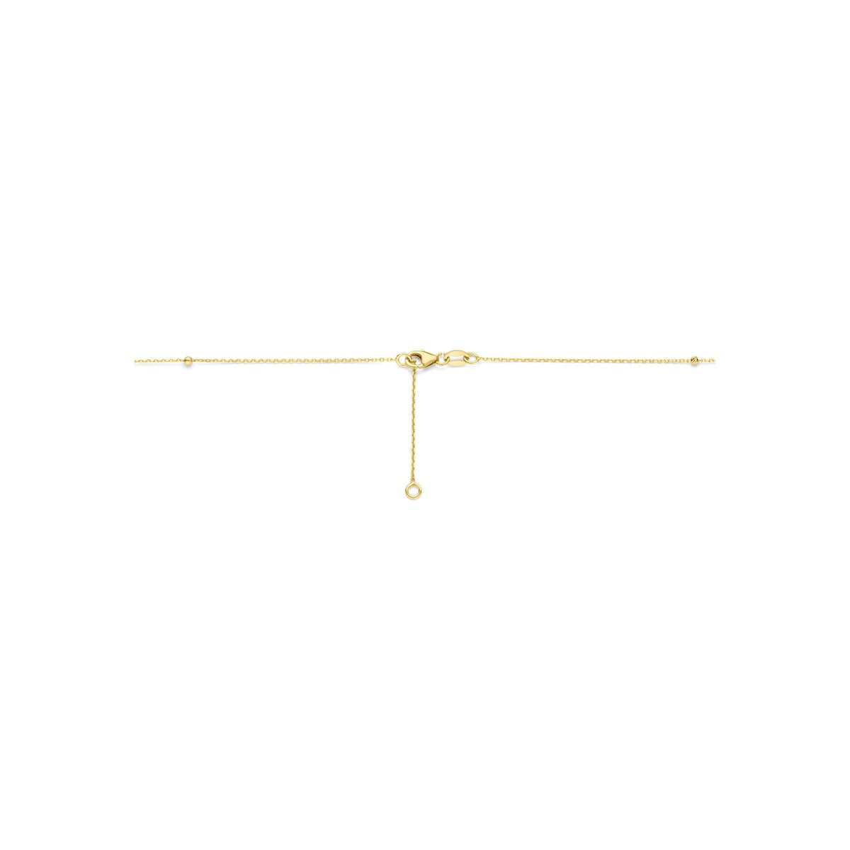 14k Geelgouden collier met bolletjes en staafjes