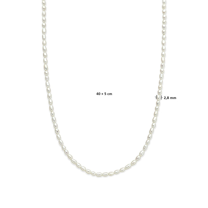 necklace pearls 2.8 mm 40 + 5 cm 14K yellow gold