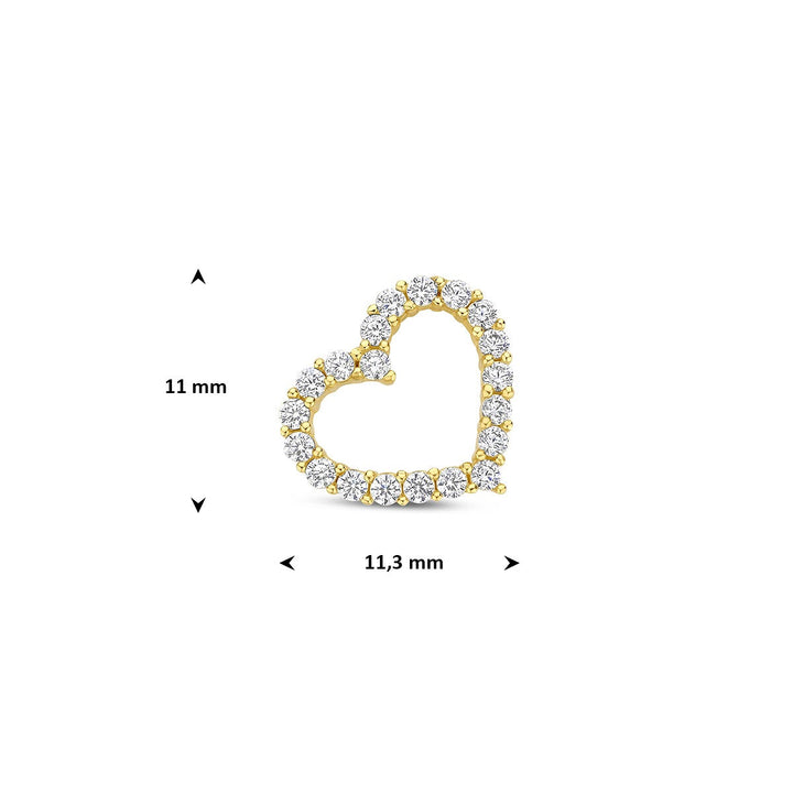 pendant heart zirconia 14K yellow gold