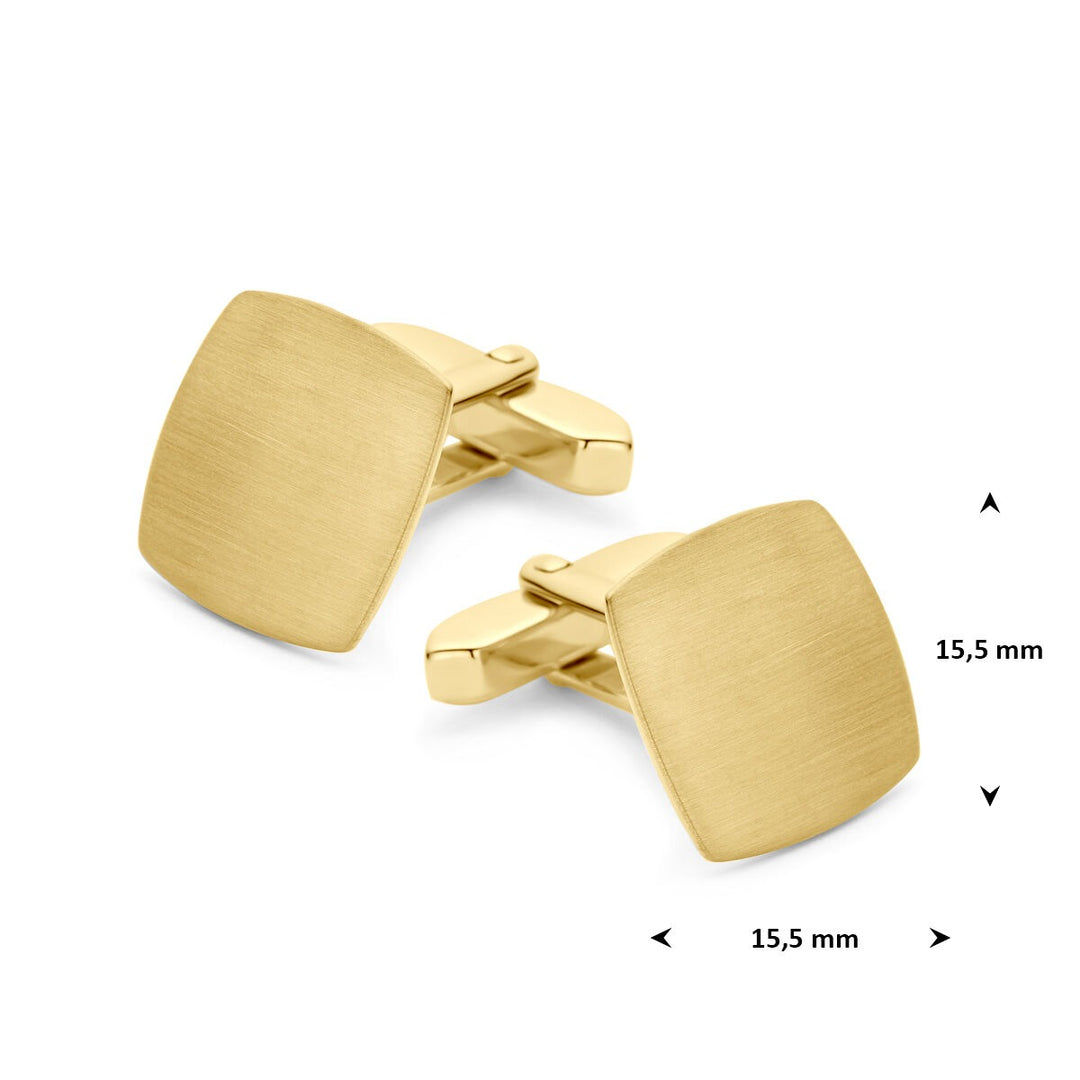 Verguld 925 zilveren manchetknoppen 15.5 x 15.5 mm