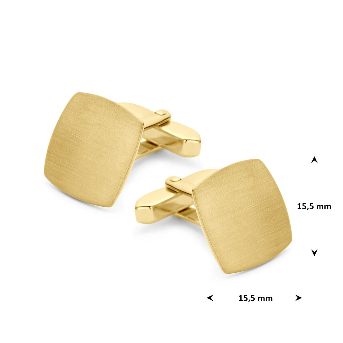 Verguld 925 zilveren manchetknoppen 15.5 x 15.5 mm