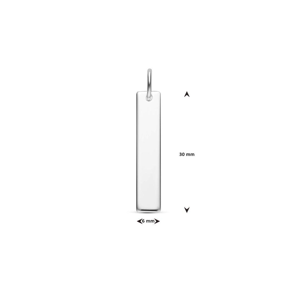 Zilveren rechthoekige hanger – 925 zilver met modern minimalisme