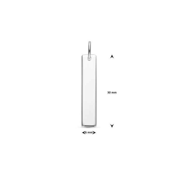 Zilveren rechthoekige hanger – 925 zilver met modern minimalisme