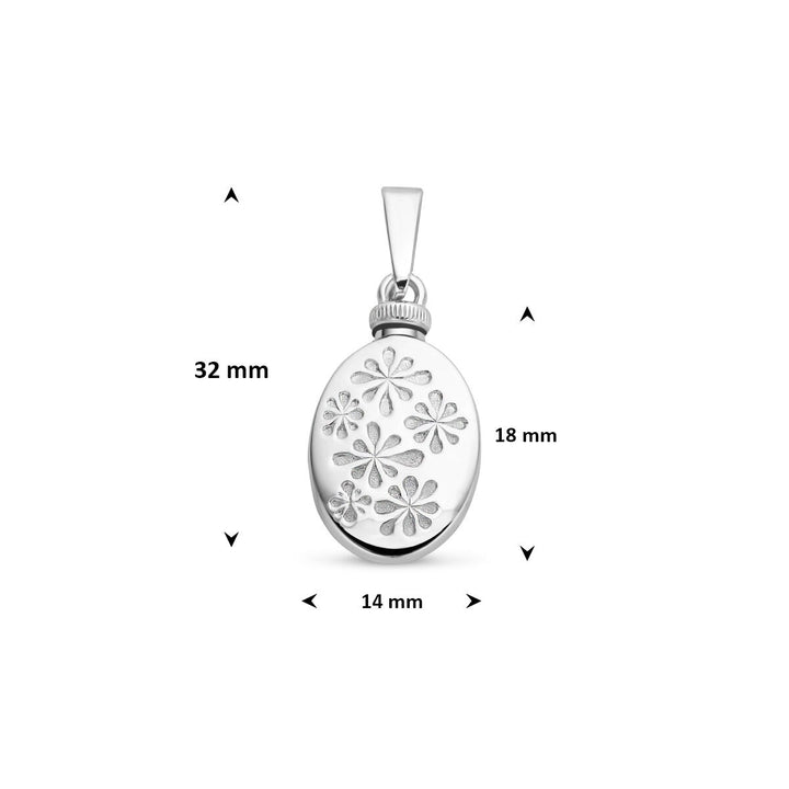Zilveren ovale urnhanger – gedenksieraad in 925 zilver