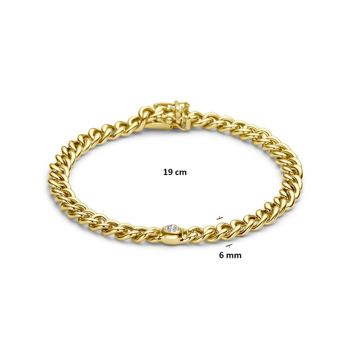 14k Geelgouden gourmet armband met diamant