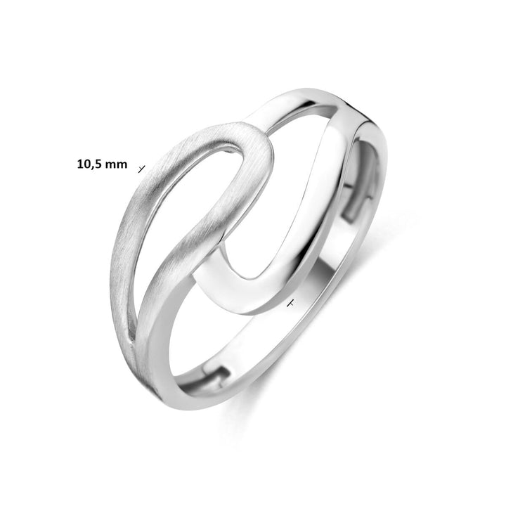 Gerhodineerd zilveren ring 925 poli/mat