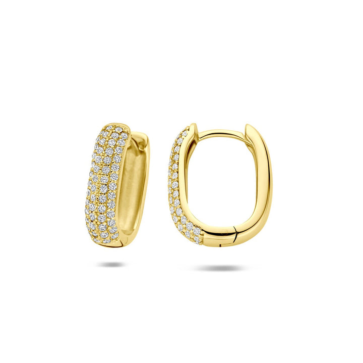 Verguld 925 zilveren oorringen met zirkonia