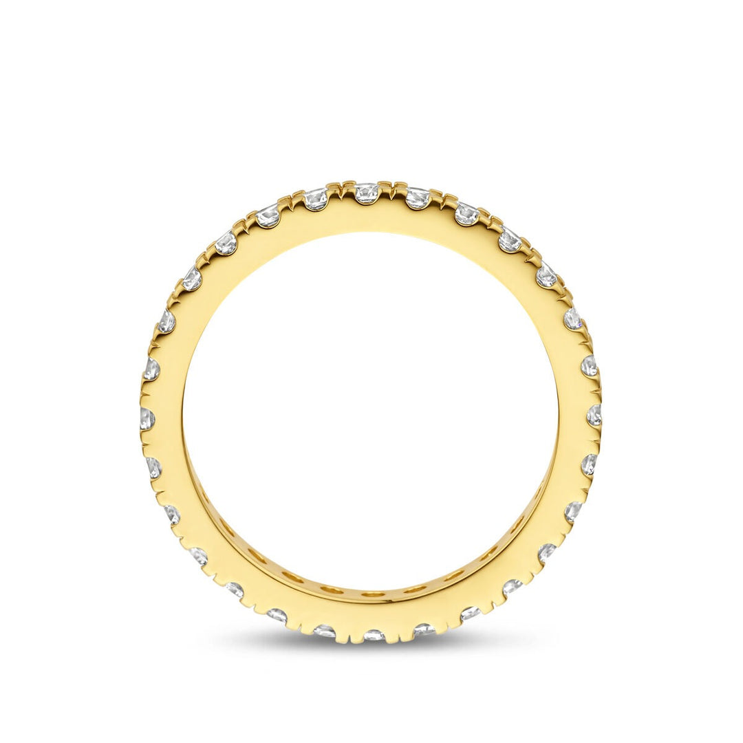 Verguld 925 zilveren ring met zirkonia 2.2 mm