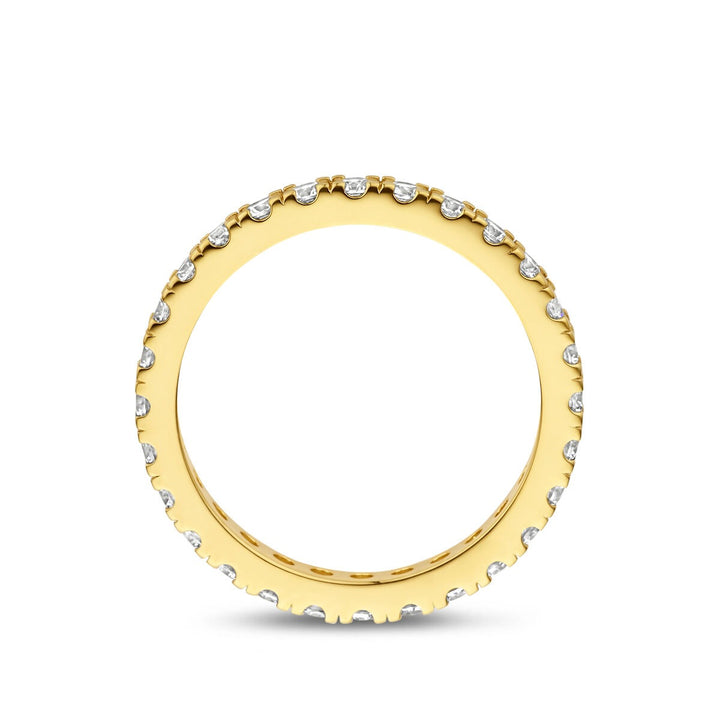 Verguld 925 zilveren ring met zirkonia 2.2 mm