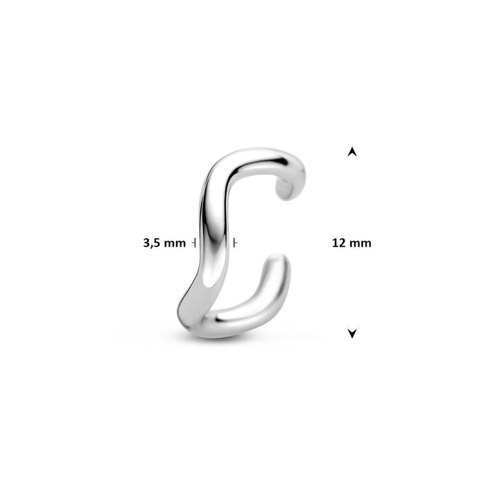 Zilveren ear cuff – gerhodineerd 925 zilver