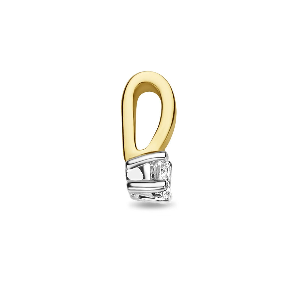 14k bicolor gouden hanger met diamant