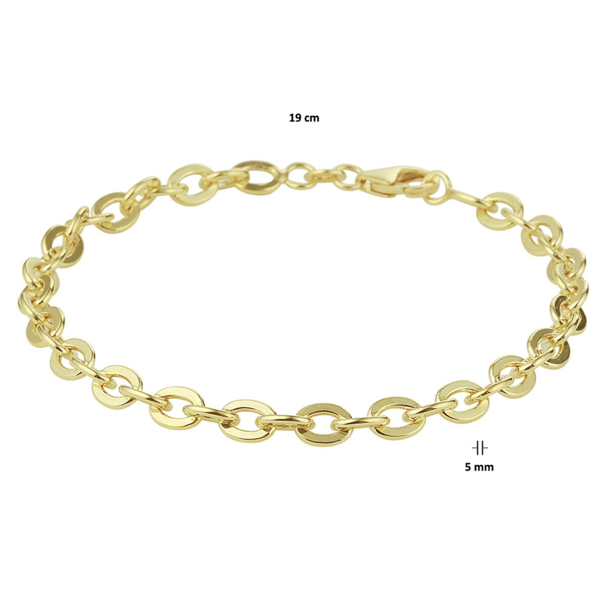 14k Geelgouden anker armband
