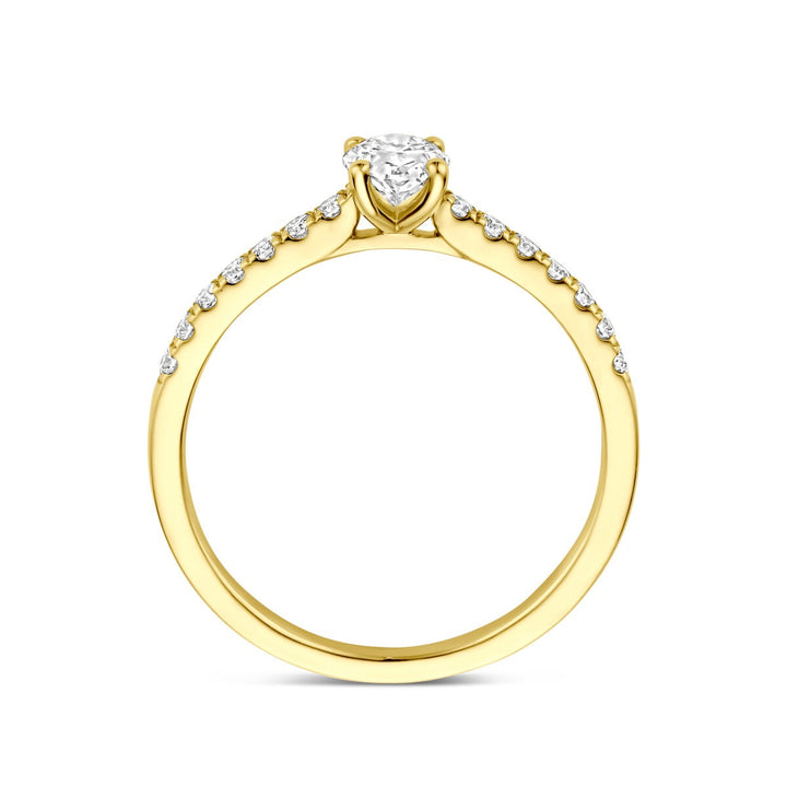 Gouden Ring 14k met Lab Grown Diamant – Ovale Slijpvorm