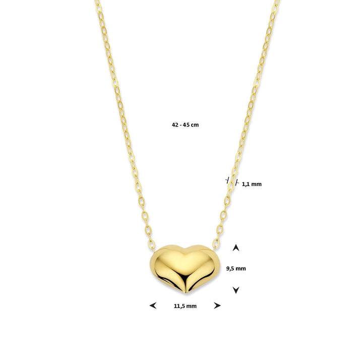 14k Geelgouden Collier met Hartje