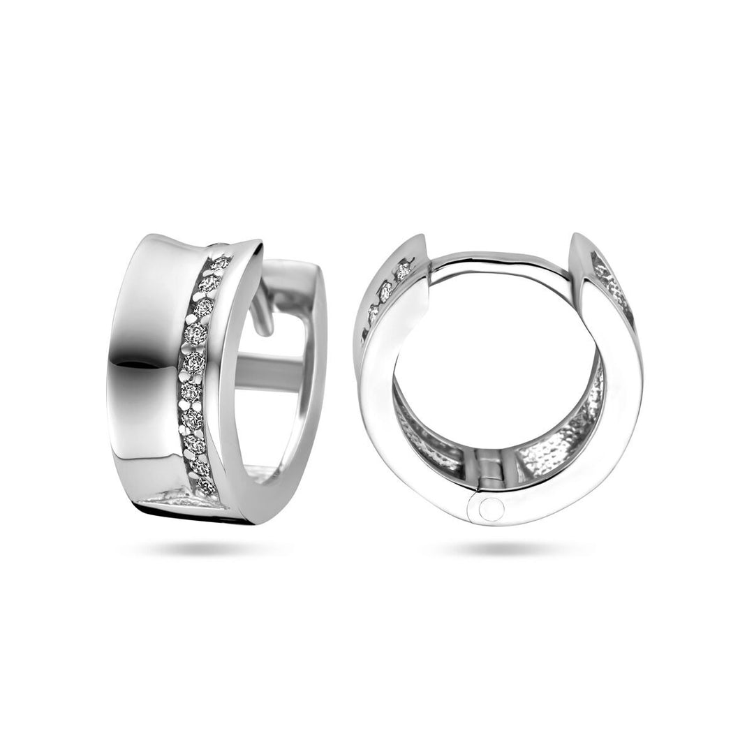 drop earrings zirconia silver rhodium plated