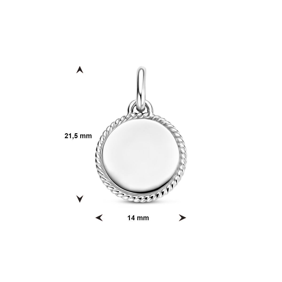 Gerhodineerd Zilveren Graveerhanger Rond – 19.5mm