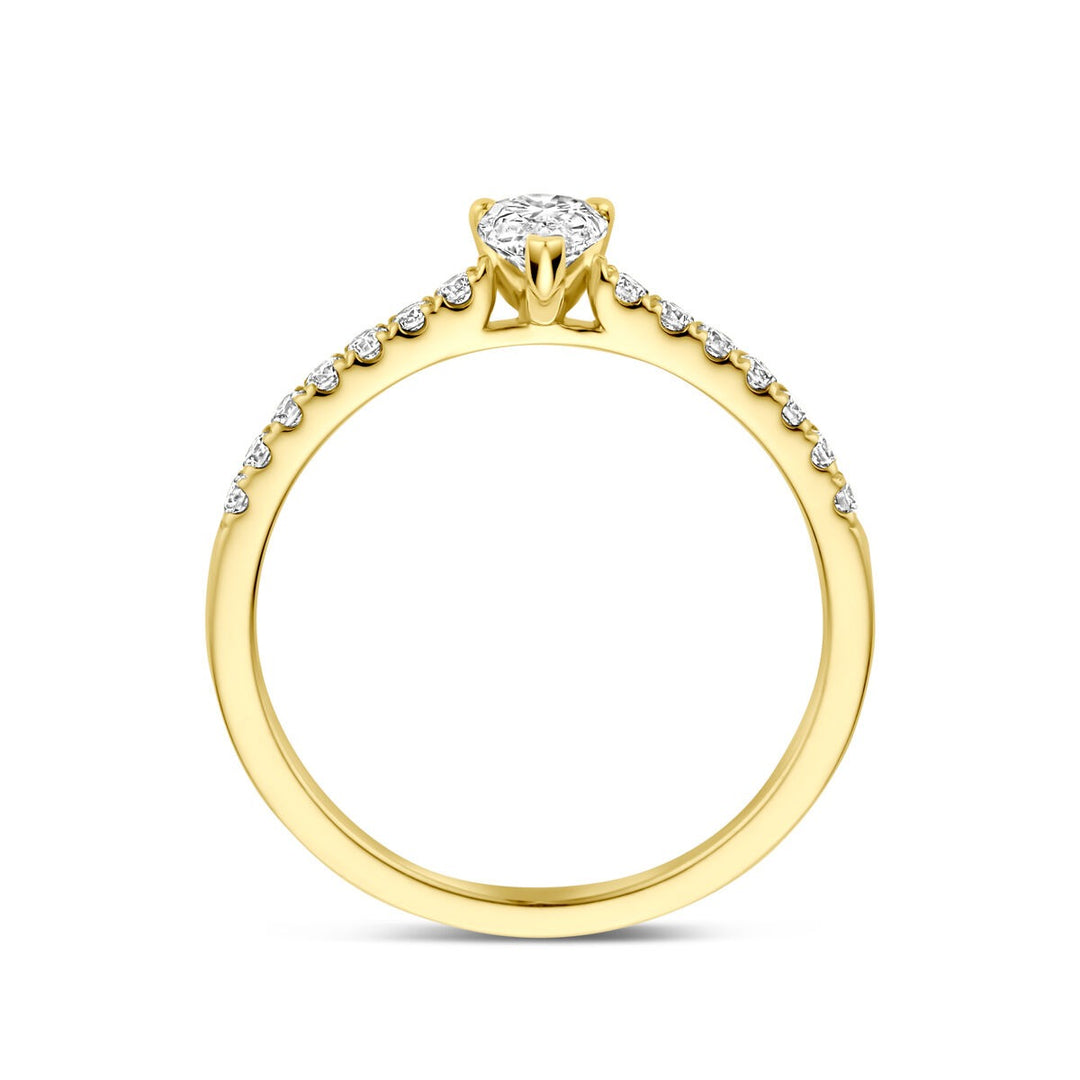 Gouden Ring 14k met Lab Grown Diamant – Peer Slijpvorm