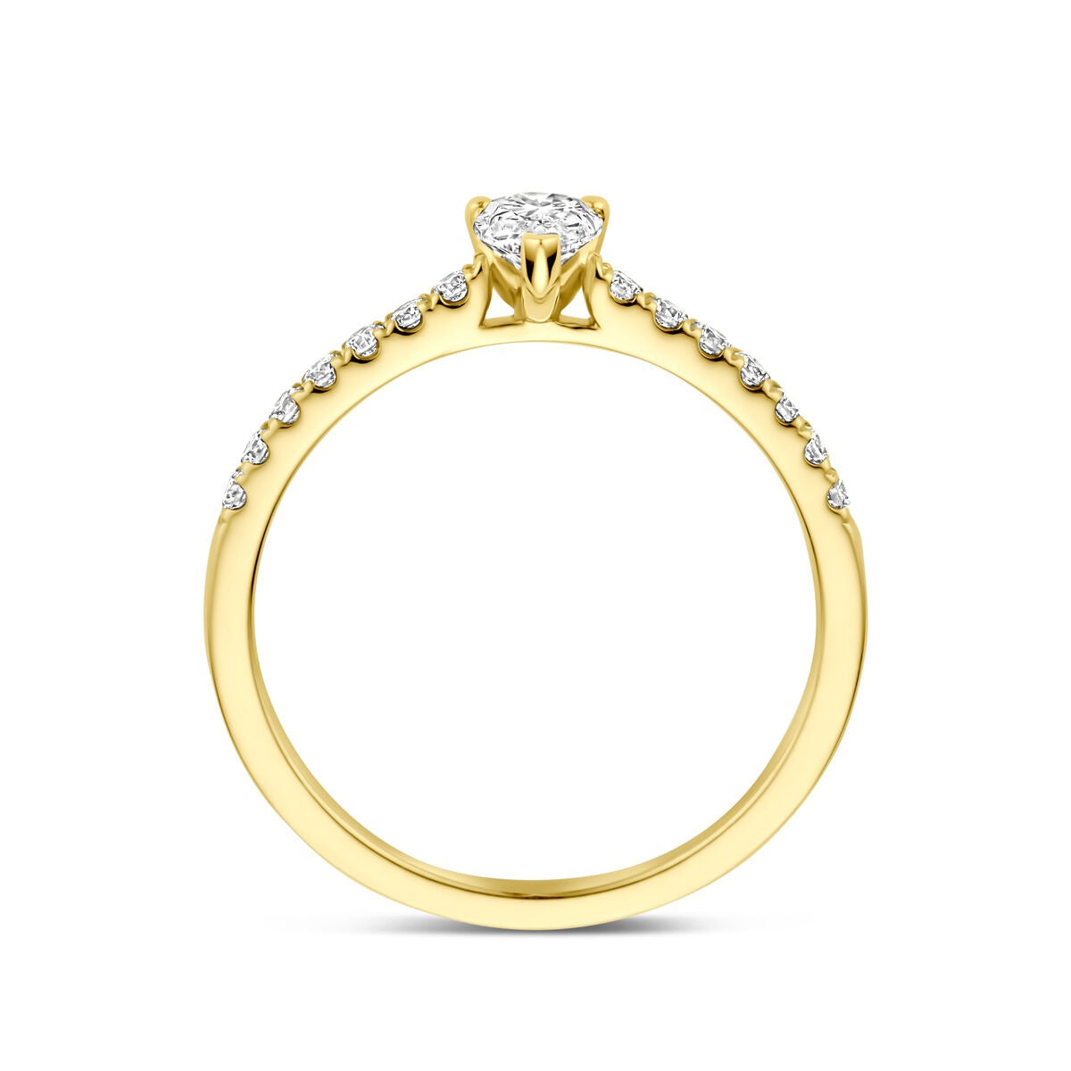 Gouden Ring 14k met Lab Grown Diamant – Peer Slijpvorm