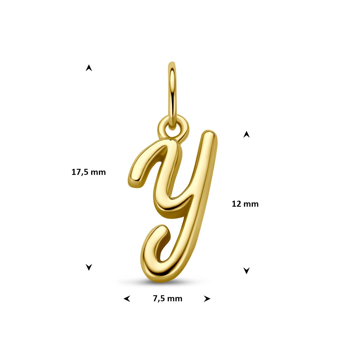Verguld 925 zilveren letterhanger