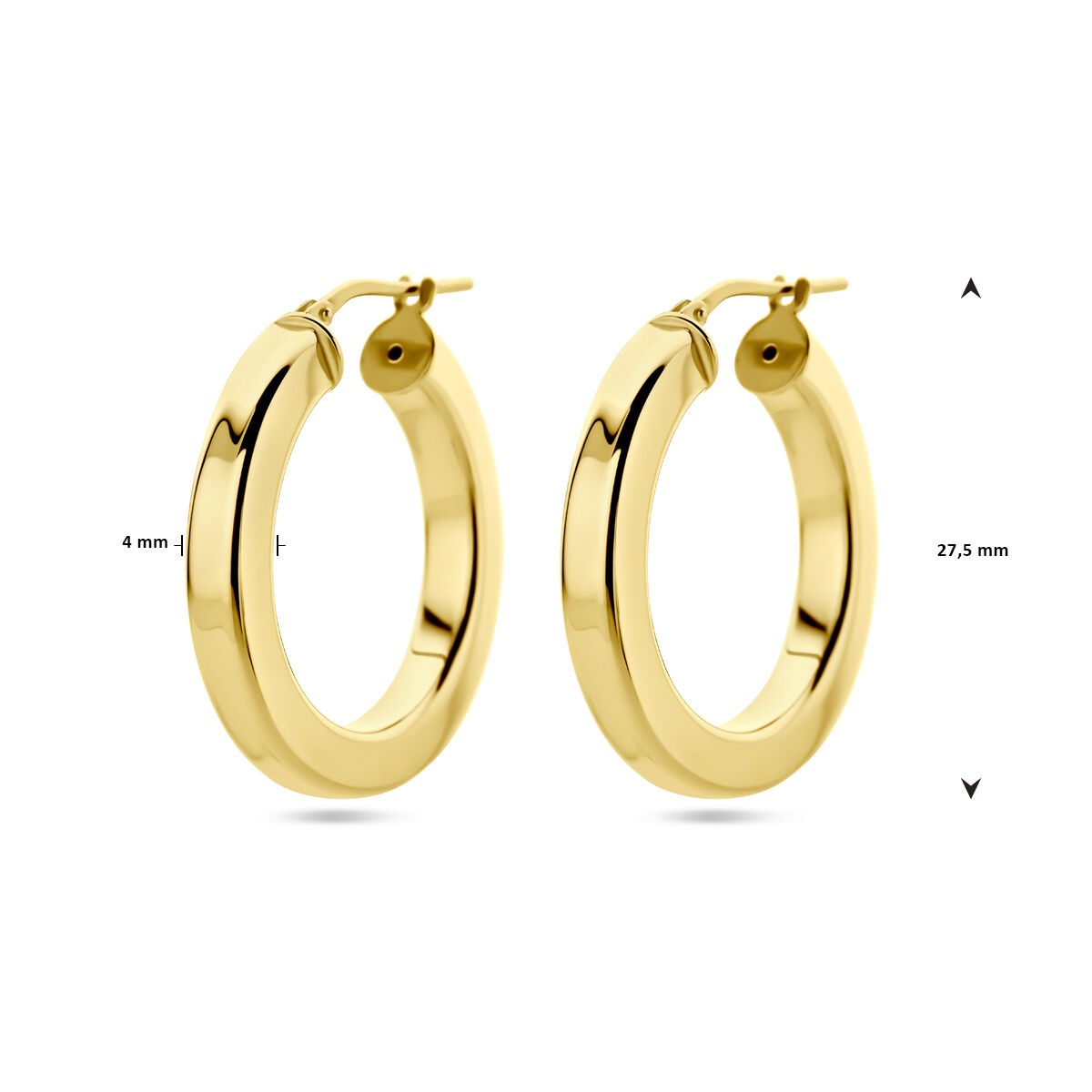 Verguld Zilveren Oorringen – Vlak 27.5 mm