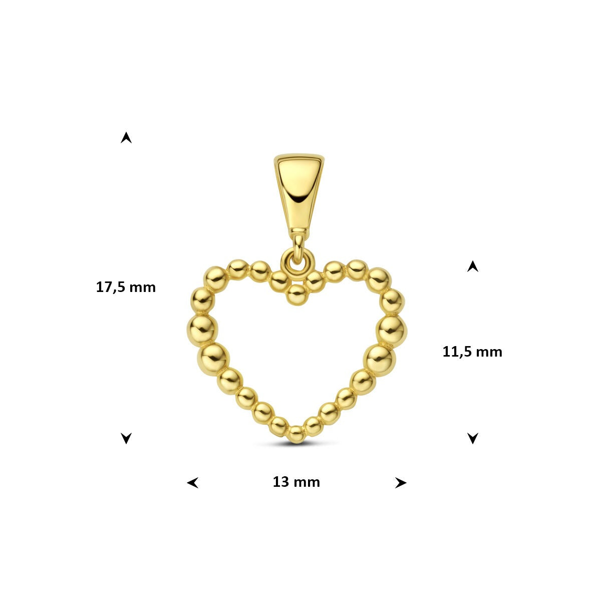 9k Geelgouden hart hanger