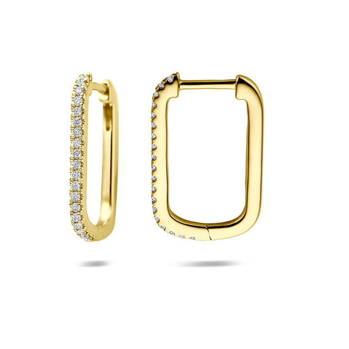 14k Geelgouden klapoorringen met lab grown diamant