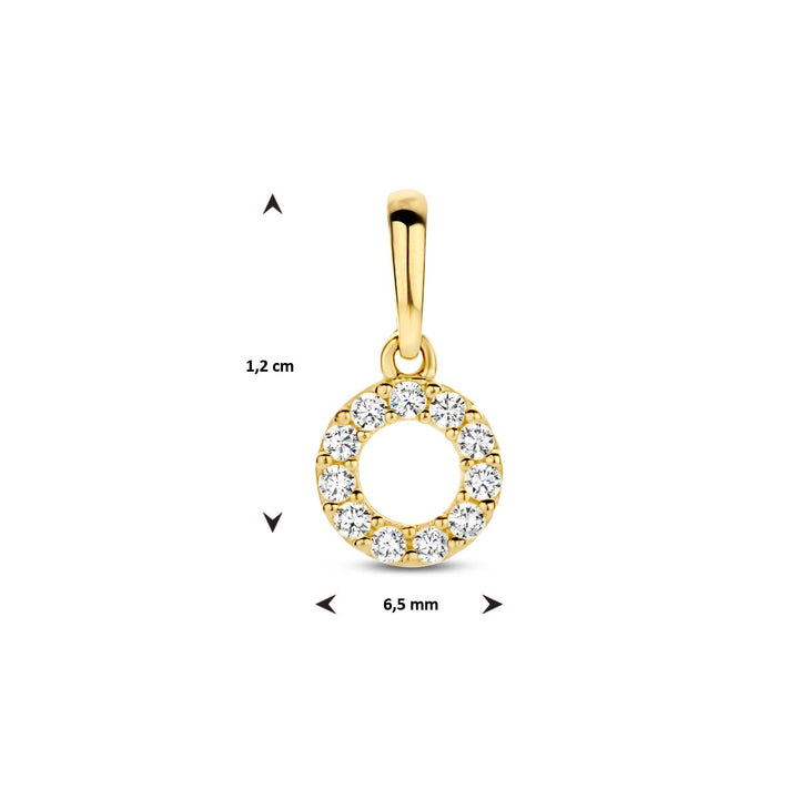 Gouden hanger 14k met briljant geslepen zirkonia rij