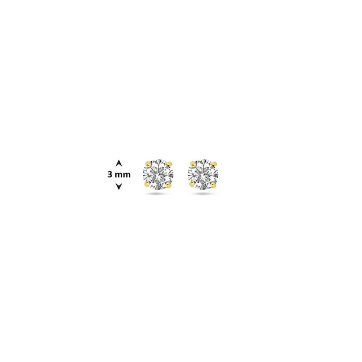 ear studs zirconia 14K yellow gold