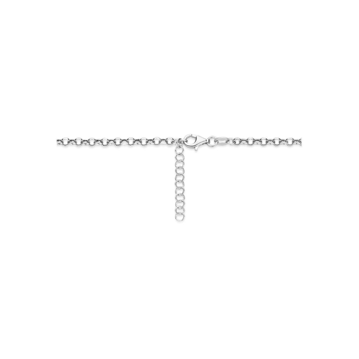Gerhodineerd 925 zilveren Y-collier met hartje