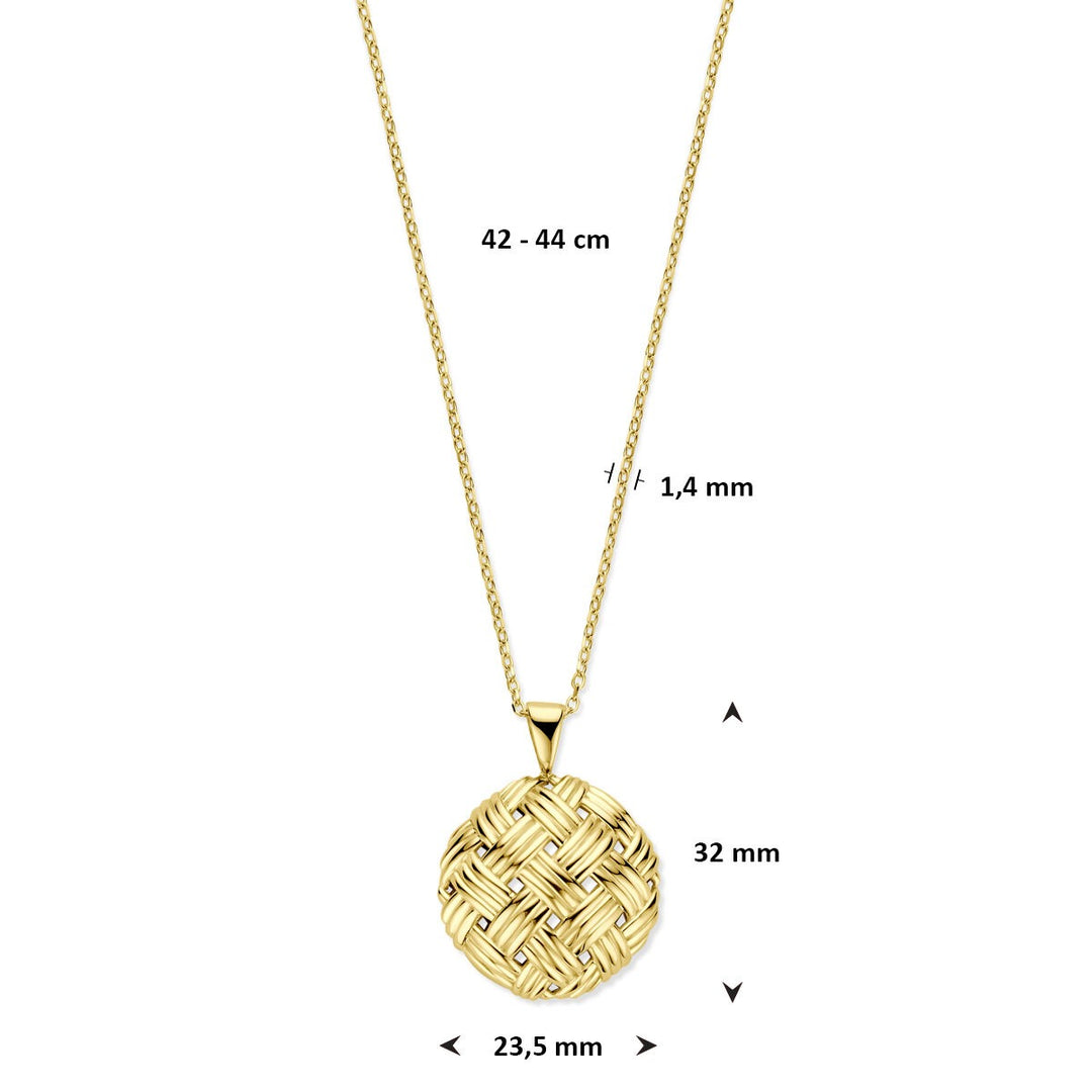 14k geelgouden dames ketting anker schakel met karabijnsluiting 42 - 44 cm